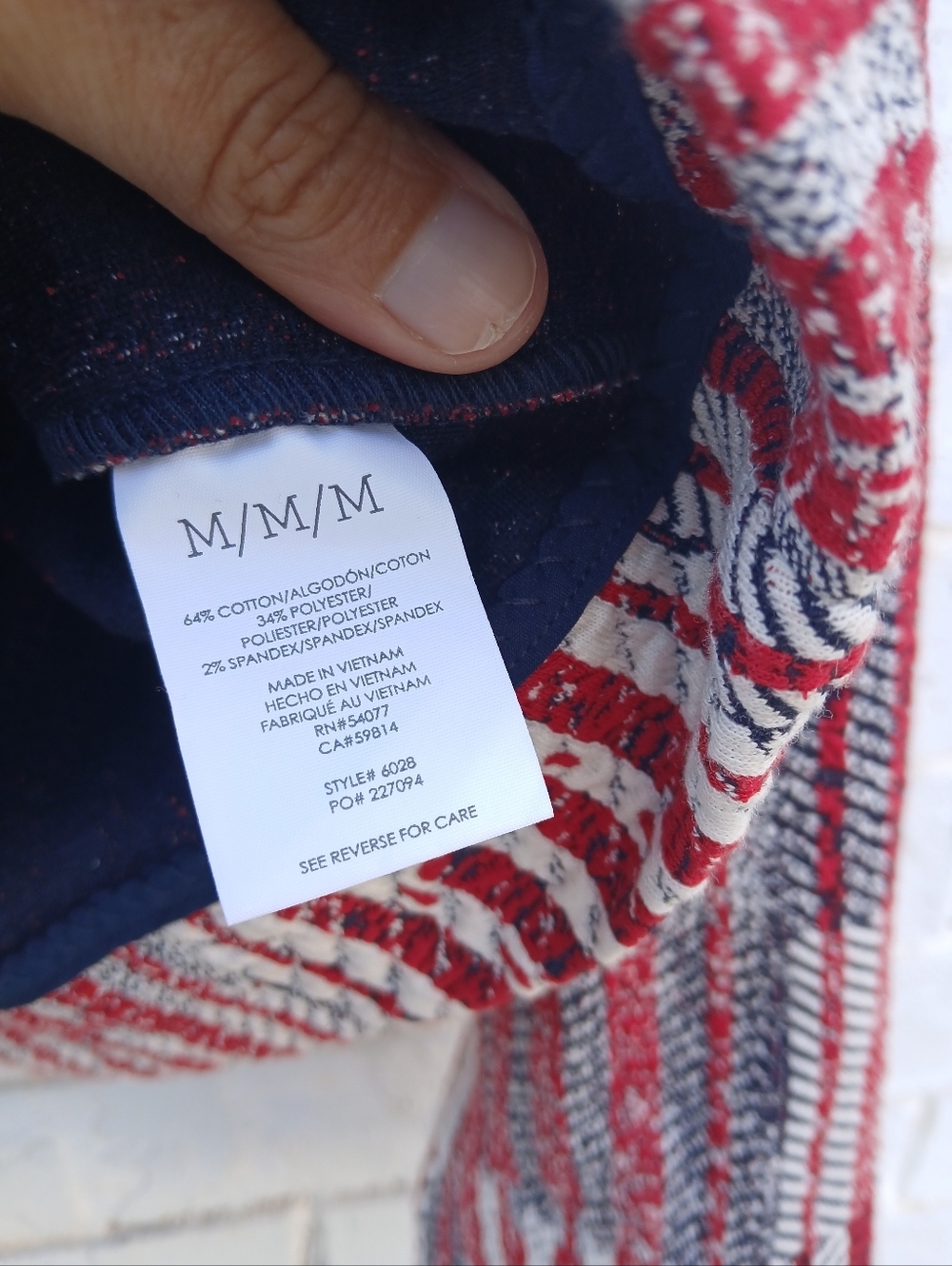 Cabi Red Patchwork Blazer Nautical Size Medium - Picture 7 of 10